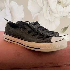 Converse all star black glitter sneakers